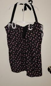 Flamingo bathing suit top